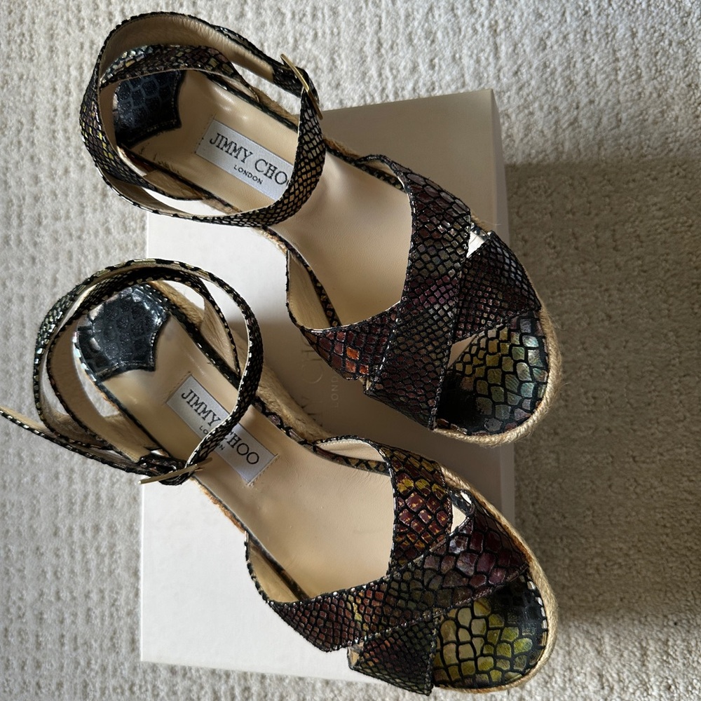 Jimmy Choo Pepper Holographic Python Leather Ankl… - image 2